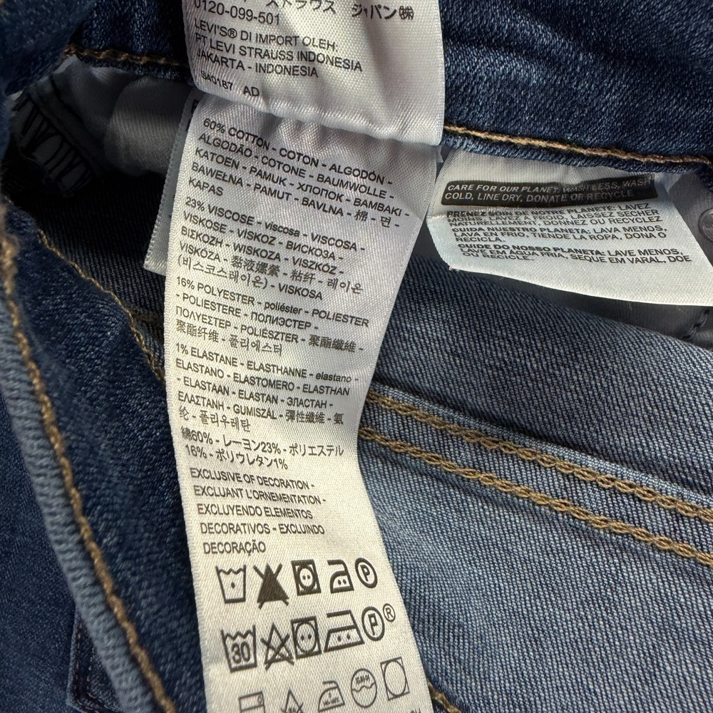 Levi's 311 Jeans Women's 31x29 Blue Cotton Denim Skinny Shaping Faded Distressed - Picture 7 of 11